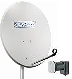 SCHWAIGER -SPI993 011- SAT Außeneinheit (72 cm + Twin LNB) | für eine 2-Teilnehmer-Satellitenanlagen
