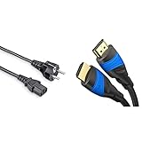 Hama Netzkabel für Kaltgeräte 2,5 m (3 polig) Kaltgeräte-Anschlusskabel schwarz & KabelDirekt – 3 m – 4K HDMI-Kabel (4K@120Hz und 4K@60Hz für Ultra-HD-Erlebnis, kompatibel mit HDMI 2.0/1.4, Schwarz)