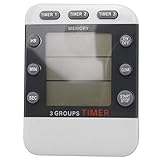 Yheonver Digitaler Timer 100-Stunden-Dreifach-Countdown- / AufwäRtsuhr-Timer KüChen-Kochtimer mit LCD-Anzeige Lauter Alarmmagnethalterung