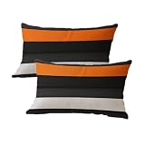 Kissenbezug 50x70 Grau Outdoor Kissen Gebranntes Orange Kissenbezüge Wasserfest Leinen Dekokissen, Rechteckiger Doppelseitig Bedruckter Kissenhülle für Wohnzimmer Schlafzimmer Sofa Balkon Deko G-359