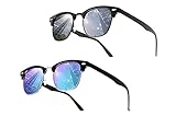 UrbanSky Sonnenbrille „D.B.“ für Damen und Herren - 2er-Pack - polarisiert (Schwarz:Blau/Silber verspiegelt)