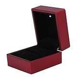 Samt-Interieur-Ehering-Box, rote Ring-Display-Box, für Verlobungs-Hochzeits-Fotografie-Vorschlag