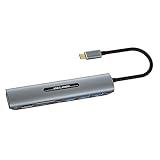 TISHITA Schlanker USB-C-Hub Typ-, Multi-Port-Adapter, PD-Ladegerät, Plug-and-Play, 3,5-mm-Audiobuchse, 5 Gbit/s, USB 3.0 für Tablets, Notebooks, 9 in EINEM