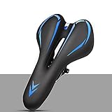 Fahrradsattel Gel Soft Fahrradsattel Herren Memory Foam MTB Sattel Sitz Breiter Wasserdichter City Sattel Tourensattel Für Road Mountain,Blau