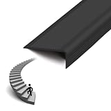 Vinyl-Treppenkantenschutzstreifen, selbstklebende Kante für Außen- und Innenstufen, vorgeschnittene PVC-Profilkantenschutz, Schw