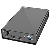 Festplatten Dockingstation USB3.2 Gen2 Typ -C HDD HUB 2,5 ‚‘ 3.5 ‚‘ SATA HDD 16 TB 10 GbpsSupport UASP HDD Gehäuse Mit HUB für 2.5 oder 3.5in HDD (Farbe : Black, Size : One Size)