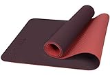 TOPLUS Yogamatte Gymnastikmatte Trainingsmatte Übungsmatte mit Tragegurt rutschfest gut für Anfänger bei Yoga für Fitness, Pilates & Gymnastik, 183 x 61 x 0,4 cm (Rosa&Pink)