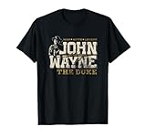 John Wayne T-Shirt, Herren, Unisex, Kurzarm, Schwarz, S, Klassisch, Crew-Kragen, Appliziert, Baumwolle und Polyester, John Wayne Leg