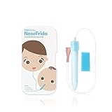 Fridababy NoseFrida Nasensekretsauger, Inkl. 4 Hygienefiltern und Aufbewahrungsbox, Nachfüllbar, Für Babys ab 0 Monaten, (1er Pack), Blau/Weiß, 200830012