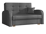 Mirjan24 Schlafsofa Viva Gold II mit Bettkasten, 2 Sitzer Polstersofa mit Schlaffunktion inkl. Kissen, Sofa, Sofagarnitur, Bettsofa, Wohnlandschaft, Farbauswahl (Kronos 22)