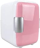 Kühlschrank Kühlschrank Mini Kühlschrank 4 Liter Tragbarer Mini-Kühlschrank Kühler und Wärmer Tragbarer Griff Kleiner Retro-Kühlschrank für Autofahrten (Größe: 24 x 18 x 25 cm)-Rosa
