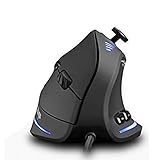 Winnes Gaming Maus, C18 Vertikale Maus Ergonomisch 10000 DPI mit 5D-Wippe,11 programmierbaren Tasten, RGB-Gaming-Maus für G