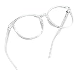 LifeArt Blaue Licht Blockieren Brille, Anti-Augen-Müdigkeit, Computer Lesebrillen, TV Brille für Frauen Männer (Transparent, 1.50 Vergrößerung)