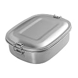 Cabilock Brotdose Lebensmittelflasche Cool Mikrowellengeeignet Isolierte Mittagstasche Tablett Deckel Lebensmittellagerbehälter Blau Kaffeestampfer Silver Rostfreier S
