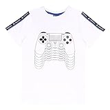 Playstation PS4 Remote T Shirt, Kinder, 110-164, Weiß, Offizielle Handelsware