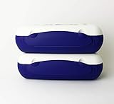 Lunchbox TUPPERWARE to Go 2X Blau/Weiß Brotdose Box Behälter Twin Kühlschrank + Kiwilöffel