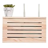 Aufbewahrungsbox aus Holz, WiFi-Router, Wandmontage, multifunktional, für Wohnzimmer, 42 x 23,5 x 11