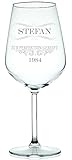 Weinglas mit Gravur Geburtstag | Name & Alter | 520ml Volumen | Rotweinglas & Weißweinglas Geburtstagsgeschenk