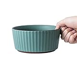LIRONGXILY Salatschüssel Satz von 2 kleinen Salatschüssel Binaaural Bowl Keramik Ramen Bowl kommerziellen Suppenschüssel Home Geschirr (Color : Green, Size : 770ml)