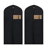 2 x Kleidersack Anzug Schutzhülle, Premium Kleidersäcke mit Reißverschluss, Business Kleidersack 120 x 60 cm, Hochwertige Kleiderhülle für Anzug und Kleid I Atmungsaktive Anzugtasche für R