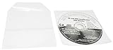 MP-Pro CD Hüllen zum Einkleben, Stabile Premium CD Folienhüllen aus Dicke 120my PP Folie Transparent mit Klappe und 1 Selbstklebende Klebestreifen Rückseitig (100 Stück)