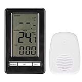 Jectse Digitales Hygrometer, Innen-Außen-Thermometer mit Drahtlosem Sensor, Tragbares Feuchtigkeitsmessgerät für Gewächshaus-Keller-Schlafzimmer
