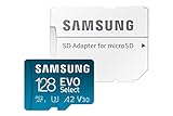 Samsung EVO Select 128GB microSDXC UHS-I U3 130MB/s Full HD & 4K UHD Speicherkarte inkl. SD-Adapter (MB-ME128KA/EU) Blau