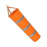 GZGXKJ 80cm Orange Windsack Ripstop mit reflektierenden Streifen Polyester Gürtel Wetterfeste Tasche zur Windmessung für Outdoor Wind Richtung