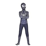 Schwarzer Spiderman-Cosplay-Kostüm, Venom-Symbolis, Spider-Man, Zentai-Superhelden-Party-Body, Film-Fans, Jumpsuit, Verkleidung für Jungen, Geschenke (Kinder/L (120 ~ 130 cm), schwarzer Spiderman)