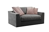 Cavadore Mini-Sofa Fiona / Kleine Couch, Loveseat für 1-2 Personen inkl. Rückenkissen / 161 x 90 x 112 / Hellgrau