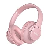 RUNOLIM Kabellos Bluetooth Kopfhörer,55 Stunden Spielzeit,Over Ear Bluetooth Kopfhörer mit HiFi Stereo Mikrofon,Faltbares Bass Kabellos und Kabel Kopfhörer,für Mobiltelefon TV PC Reisen (Pink)