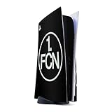 DeinDesign Skin kompatibel mit Sony Playstation 5 PS5 Disc Edition Folie Sticker Fußball 1. FCN Logo
