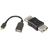 BIGtec OTG Micro B Kabel Adapter USB Datenkabel Host für Handy Smartphone Tablet & GOOBAY USB 2.0 Hi-Speed Adapter, USB 2.0-Buchse (Typ A), Schwarz - USB 2.0-Buchse (Typ A)  USB 2.