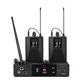 NHJYKJ Audio -Mixer In Ear Monitor Wireless System Single Channel 2 Bodypack UHF 16 Frequency Selectable Perfect for Stage Band Live Show Audio Qualität