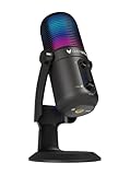 Oversteel - Elinvar USB-Gaming-Mikrofon, Nieren- und Kugelcharakteristik mit Arm und Ständer, RGB-Beleuchtung, Plug & Play, Kompatibel mit PC, XBOX-Serie, PS4, PS5 und Mac, Schw