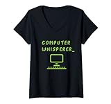 Damen Computer Whisperer Programmierung Binärsystem Ruby Java T-Shirt mit V-Ausschnitt