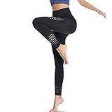 Amazon Brand – Eono Yoga Leggings Damen Sport Tights Sporthose Sportleggins Lang High Waist Leggins Seamless Kompressionsleggins, X-Large-Schwarz