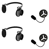 BuddyChat Duo Bluetooth mit Flexibler Nackenbügel-Halterung Intercom Freisprechanlage Funkgerät 1000m Bluetooth Headset Freisprecheinrichtung (Preisvorteilsset)
