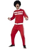 Smiffys Scouser Trainingsanzug, Rot & Weiß, mit Jacke & H