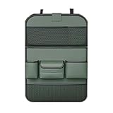 LEILEIQIFEI Auto RüCksitz Organizer für Opel Opc Antara Zafira Astra Vectra Insignia, PU Leder Autositz Rückenlehnenschutz Aufbewahrungstasche mit Faltbarer Tischablage Zubehör,C/G