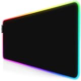 TITANWOLF - RGB Gaming Mauspad - LED Schreibtischunterlage - 800x300 mm - XXL Mousepad - LED Multi Color - 11 Beleuchtungs-Modi - 7 LED Farben Plus 4 Effektmodi - abwaschbar - schwarz