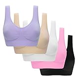 HULKAY Unterwäsche Damen Set BH, Sport BH Starker Halt Große Brüste, Atmungsaktives Brustpolster mit Sportunterwäsche, BH ohne Bügel Bustier Verführerische 3/5 Stück