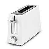 Single Toaster Minitoaster Für 1 Toastscheibe Automatik-Langschlitztoaster Edelstahl Toaster Zum Toasten Auftauen Und Erwärmen 750W,Weiß