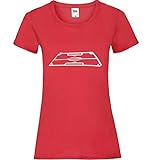 Fussball Spielfeld 3D Frauen Lady-Fit T-Shirt Rot XXL