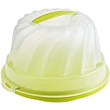 Rotho Fresh Kuchenbehälter für Gugelhupf mit Haube und Tragegriff, Kunststoff (PP) BPA-frei, grün/transparent, (30,5 x 28,5 x 17,5 cm)