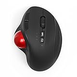 Trackball Maus Bluetooth, 2,4G Kabellose Maus Ergonomisch & Dual Bluetooth-Maus, 8 Leise Tasten und 1000 bis 2400 DPI, Wiederaufladbare Funkmaus für Computer, Laptop, Tablet(Schwarz)
