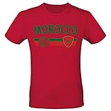 Shirt-Panda Fußball WM T-Shirt · Fan Artikel · Nummer 10 · Passend zur Weltmeisterschaft · Nationalmannschaft Länder Trikot Jersey für 2022 · Herren Damen Kinder · Marokko Marocco M