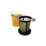 Finum BREWING BASKET (M) - Dauerfilter für Tee & Kaffee, Tee Permanent Filter, Tassen- & Becherfilter, Gewürzfilter, Kräutersieb, BPA-frei, rostfreies Edelstahlgewebe, Sieb Geschmacksneutral -Schw