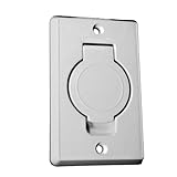 Saugdose rechteckig mit rundem Deckel Farbe Weiss, Zentralstaubsauger Steckdose, 78x123mm, 2 Kontaktstifte, Öffnung 36-38