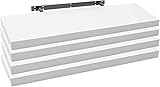 WOLTU 4X Wandregal Wandboard Bücherregal Regale für Deko Wandablagen aus MDF Holz, 4er Set Hängeregal Weiss, 100x23x3,8cm RG9317ws-4